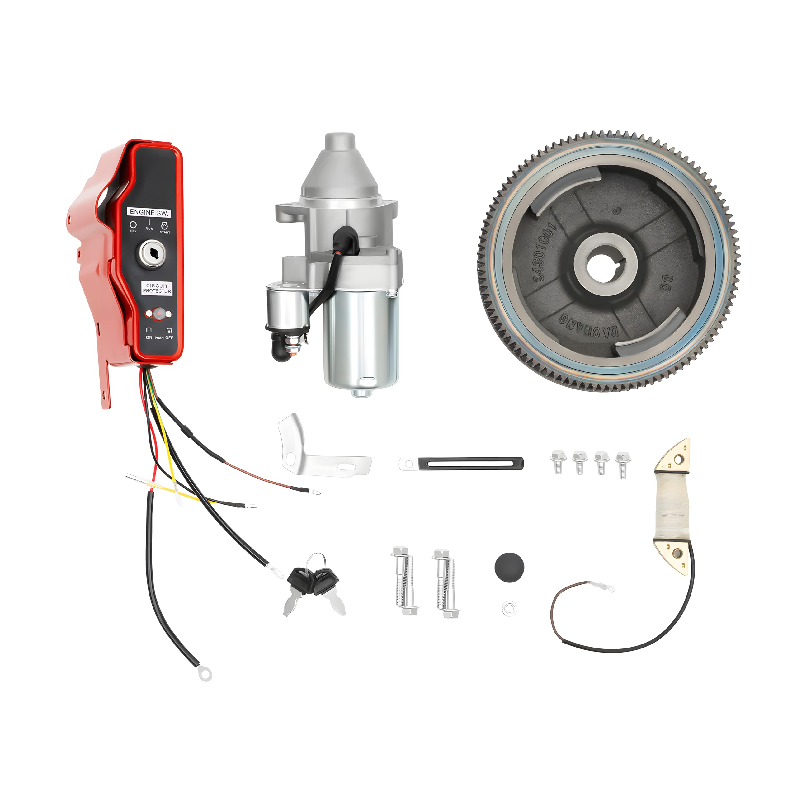 Schwungrad Elektrostart Kit GX390, ZüNdschalter Anlasser Starter, ZüNdschalter Anlasser Starter, Elektrisches Start-kit Für Honda GX340 11HP