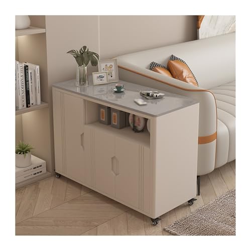 FUHAI-666 Haushalts-Beistelltisch, Sofa-Beistelltisch, Sideboard, abnehmbarer Lagerschrank, Sofa-Beistelltisch, Teetisch, Lagertisch(Cream+Gray,40x90x66cm)