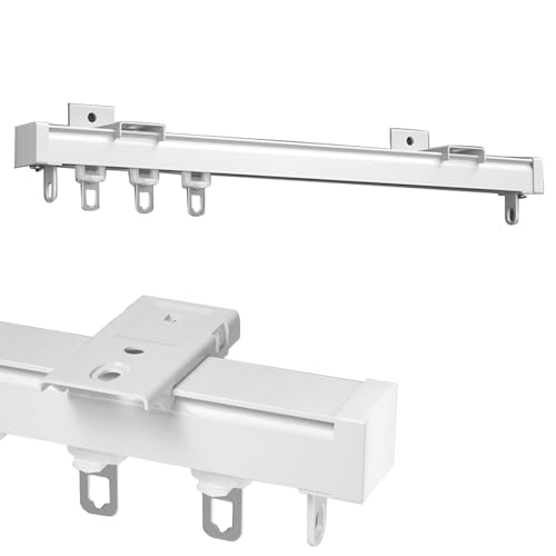 Aluminium Vorhangschienen Gardinenschiene Mit Rolle, Für Aufhängen Schwerer Vorhänge, 50cm Bis 600cm Upgrade Decken-/Wandmontage-Vorhangschienensystem Für Raumteiler/Duschvorhang