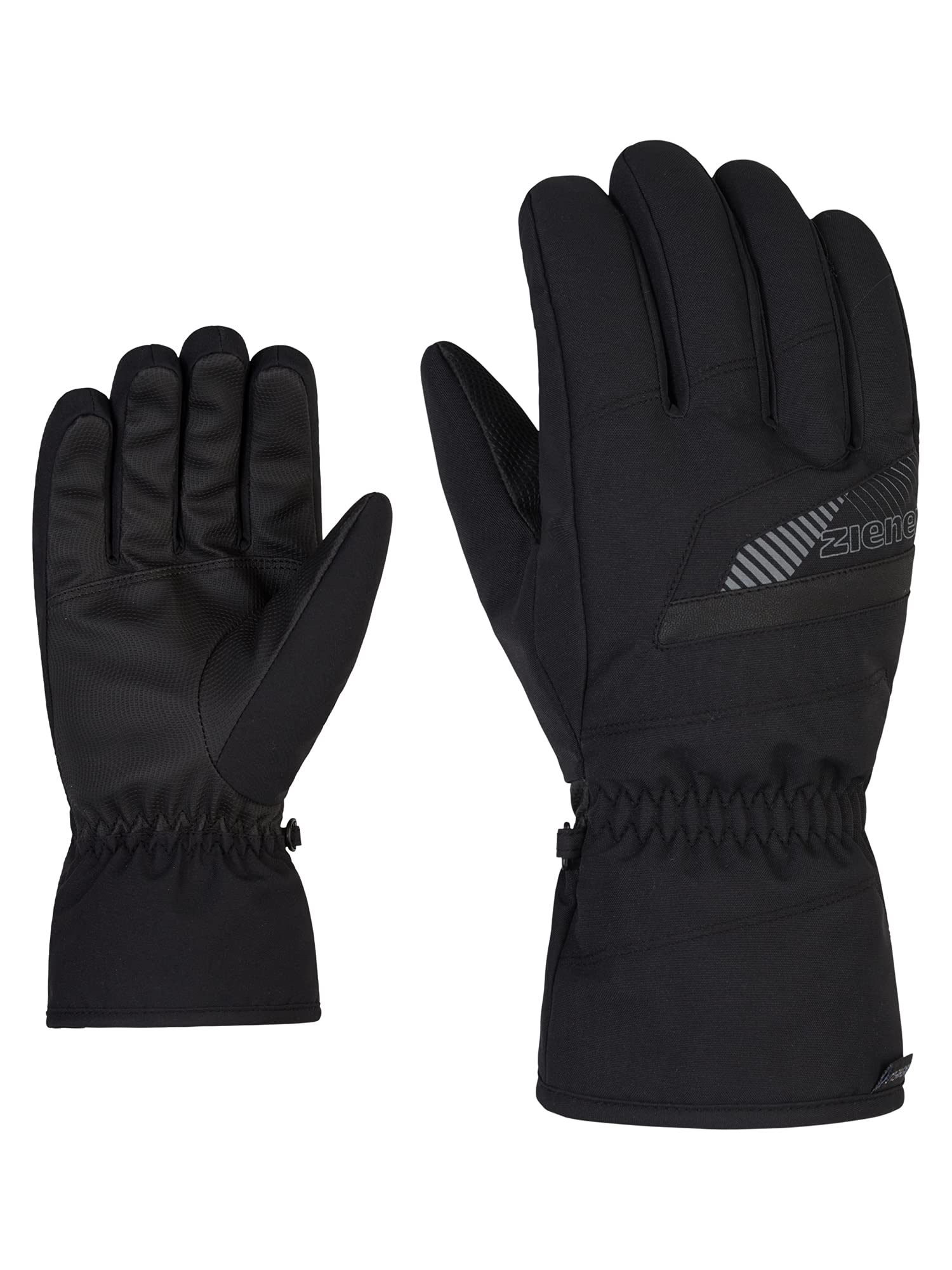 Ziener Herren Gordan Ski-Handschuhe/Wintersport | wasserdicht atmungsaktiv, black/graphite, 9