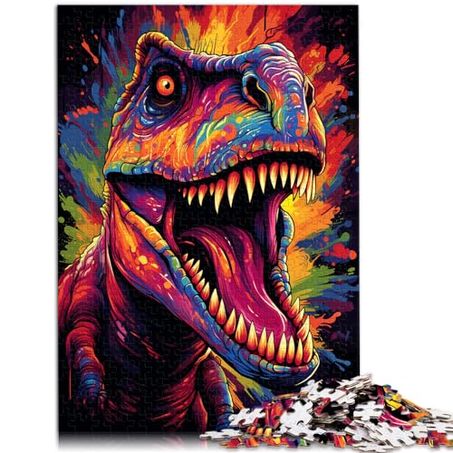 Spielzeug-Puzzle, Malerei, farbenfrohe Kunst, Dinosaurier, 1000-teiliges Holzpuzzle, lustige Aktivitäten zu Hause, Geburtstagsgeschenk, Reisegeschenk, 1000 Teile (50 x 75 cm)