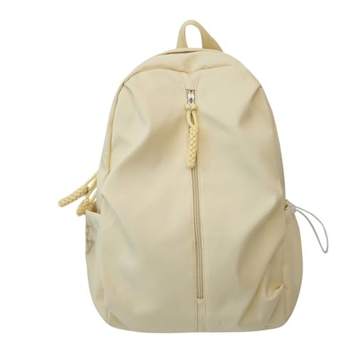 Amerikanischer Rucksack Aus Einfarbigem Nylon Mit Tasche Mit Kordelzug Große Kapazität Lässige Schüler Schultasche Büchertasche