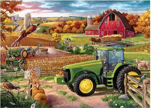 HfmQuisutron Traktor Bauernhof Poster Puzzle 1000 Teile Holzpuzzle für Erwachsene Kinder Lernspiel Familie Dekompression Spielzeug Geschenk Pq14Ay