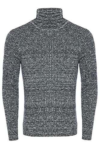 Karl's People Herren Feinstrick Rollkragenpullover K-107 (L, Black-White)