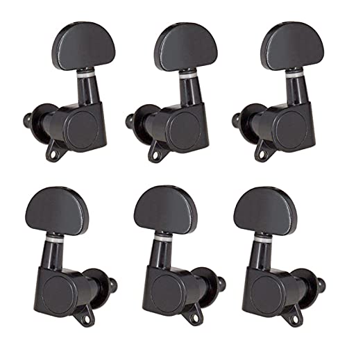 Gitarren Stimmwirbel 6 Stücke Geschlossene Gitarre-Tuning-Pegs String-Tuner-Maschinenköpfe Knöpfe Tuning-Tasten Für Folk Akustik/E-Gitarre (Color : Black)