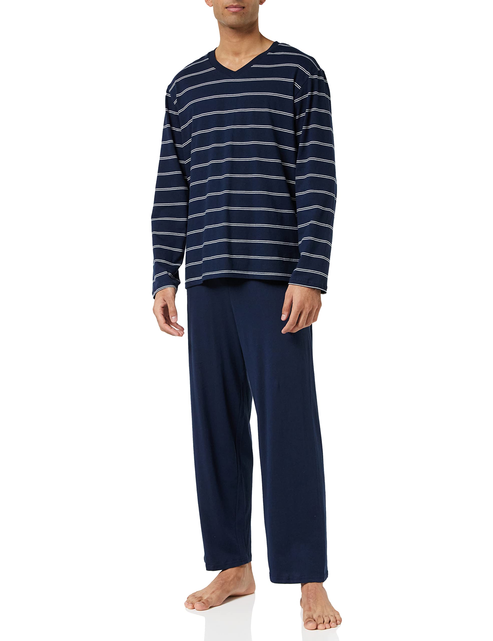 Schiesser Herren Schlafanzug lang - Nightwear Set, Dunkelblau_159622, 52