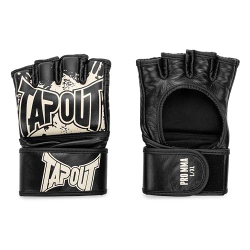 Tapout MMA Pro Fight Handschuhe aus Leder (1 Paar) PRO MMA, Black/Ecru, S, 960005