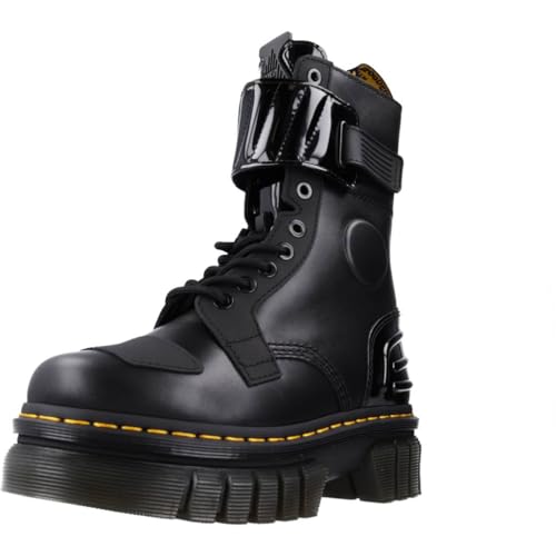 DR. MARTENS Damen 10 Eye Boots, Black Nappa Lux & Black Ajax & Black Soft Patent Pu, 41 EU