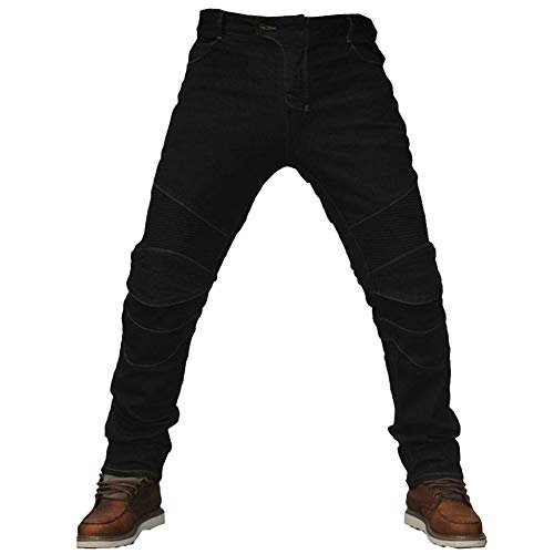 Motorrad Jeans Motorradhose Herren Motorradjeans mit Schutzfunktion Für Sommer Und Winter,XL,Schwarz