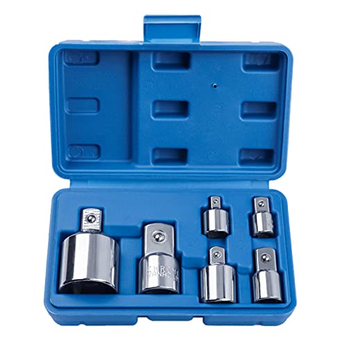 6 tlg Stecknuss Adapter & Reduzierstück Set 1/4 Zoll 3/20.3 cm & 1/2 Zoll Ratsche/Stecknuss Set Verlängerung Umbau Set Aufbewahrung