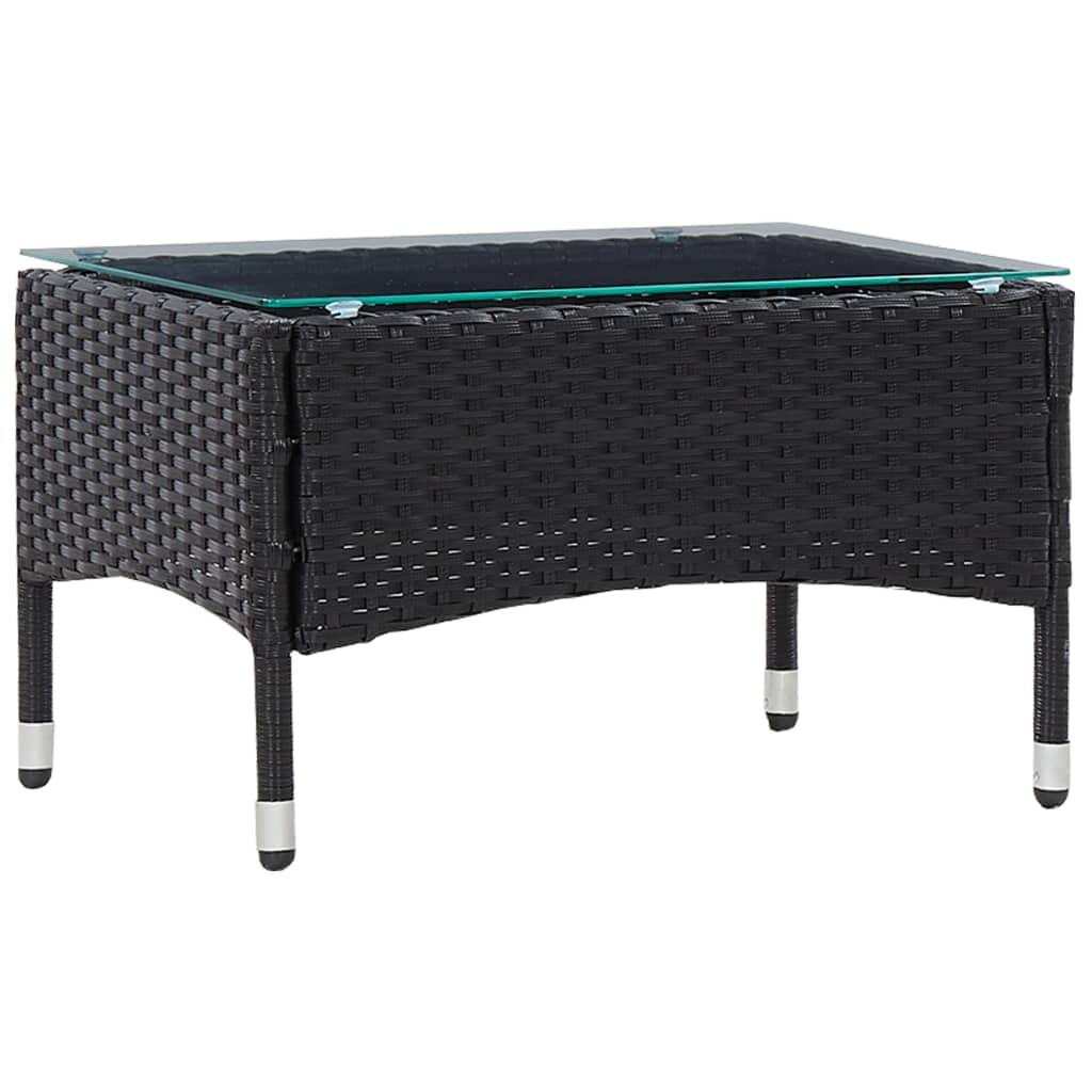 KLYEON Couchtisch Schwarz 60 x 40 x 36 cm Poly Rattan, Gartenmöbel & Zubehör