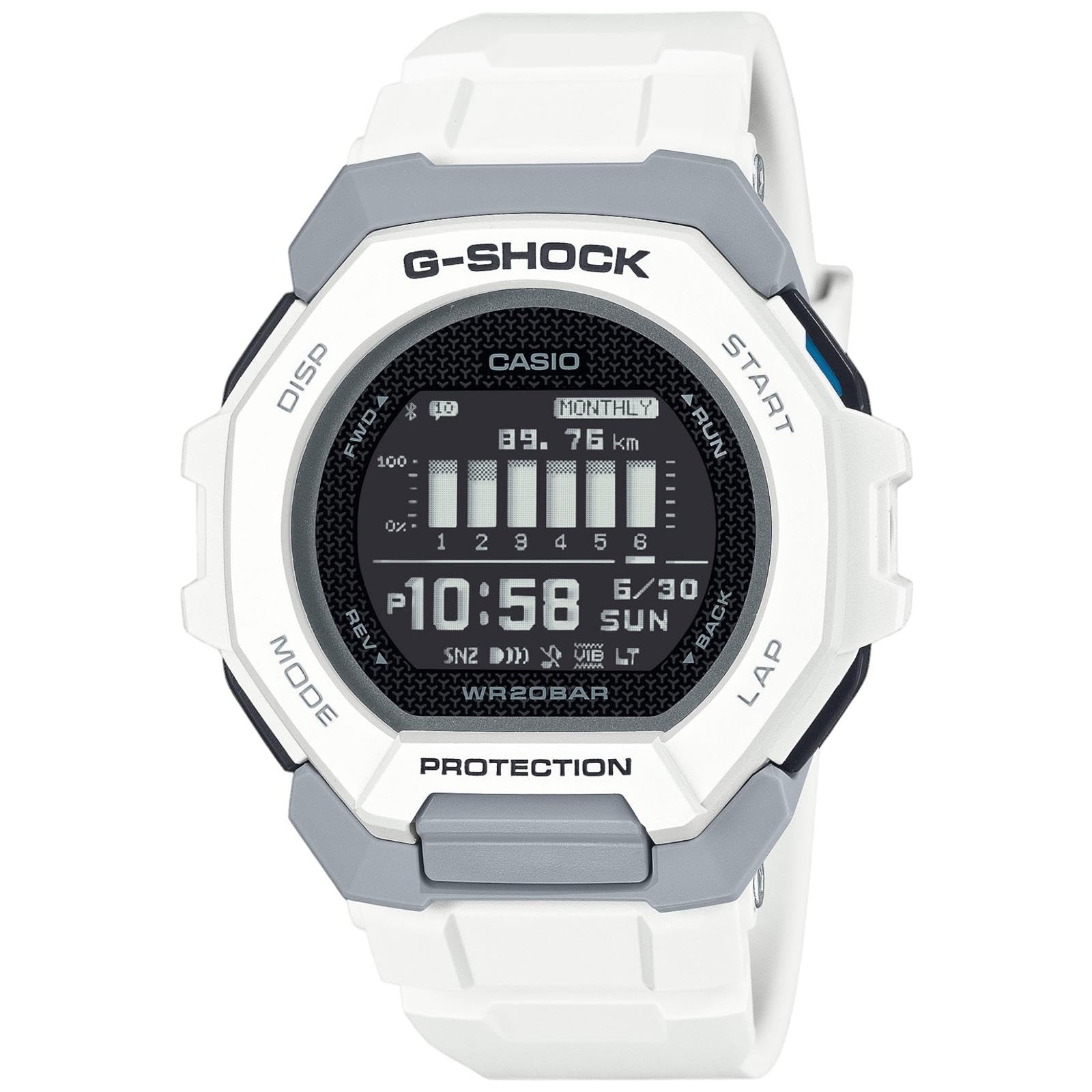 Casio G-Shock Bluetooth men's watch white GBD-300-7ER resin case and strap