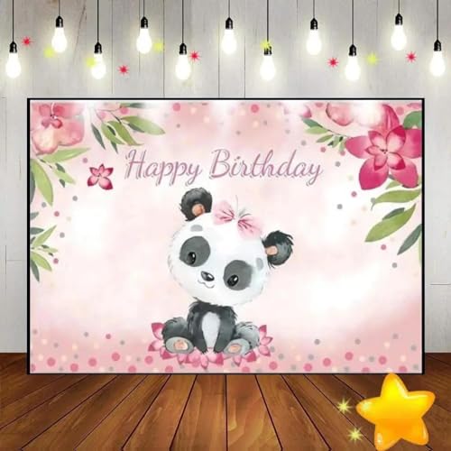 Panda niedlich Karikatur Bambus Zoo Geburtstagsdekoration Hintergrund Spiel Baby Dusche Banner Foto Fotografie Hintergründe Party Junge 350x230cm