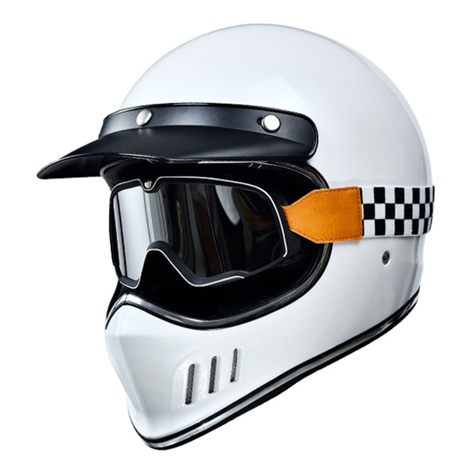 Motorradhelm, Integralhelm Mit Schutzbrille, Retro Motocrosshelme Herren Damen, ATV Helm UTV Helm MopedHelme Rollerhelm MofaHelm Motorrad Helm ECE/DOT Zertifiziert ( Color : D , Size : XL=61-62cm )