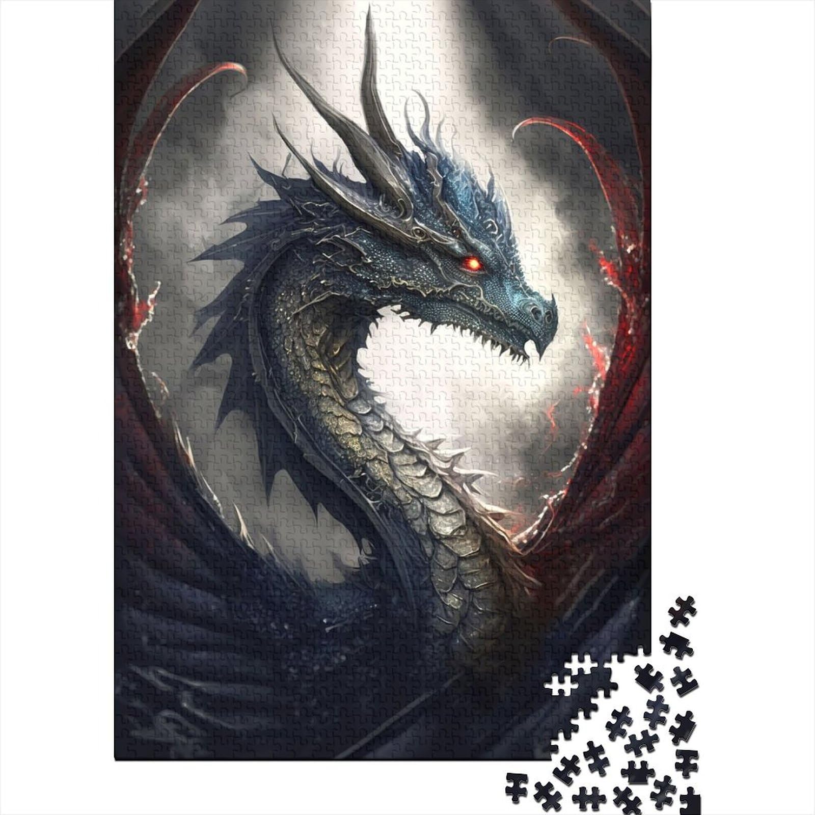 1000 große Teile Puzzle für Erwachsene Draco II Draco II für Erwachsene Schwieriges Puzzle Puzzle Mitmachspiel Familiendekoration 29,53x19,69 Zoll