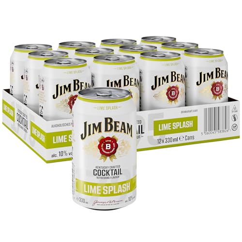 Jim Beam Lime Splash Bourbon Whiskey-Mix Dose, EINWEG (12 x 0.33 l)