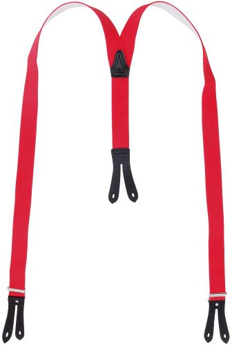 Eiko Hosenträger, 36mm breit, Lederpatten und Leder-Rückenteil (130cm, rot)