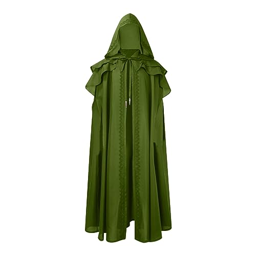 WANGTIANXUE Mittelalter Kleidung Herren, Mittelalter Kostüm Herren, Umhang Herren Vintage Gothic Stil Kapuzenumhang Große Größen Faschingskostüme Männer Umhang Halloween Cosplay Kostüme Erwachsene