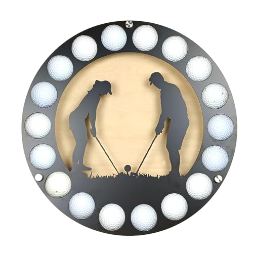 Golfball-Vitrine, Golfball-Wandhalterung, Golfball-Halter aus Eisen, exquisites Golfball-Sammleretui, Eisenständer für Haus-Silhouette, stabiler Ausstellungsschrank, geeignet für Männer und Frauen