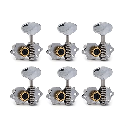 Gitarren Stimmwirbel 6 Stücke 18: 1 Getriebeverhältnis Vintage Offene Gang String Tuner Tuning Pegs Mittelloch Für Klassische Gitarre Chrome (Color : 6L)