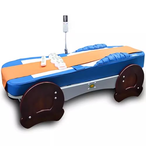 KJZQXYX Wärmetherapiebett, elektrisches Ganzkörpermassagebett für den Haushalt, einstellbare Temperatur, Handheld-Touch-Controller (Blue 1)