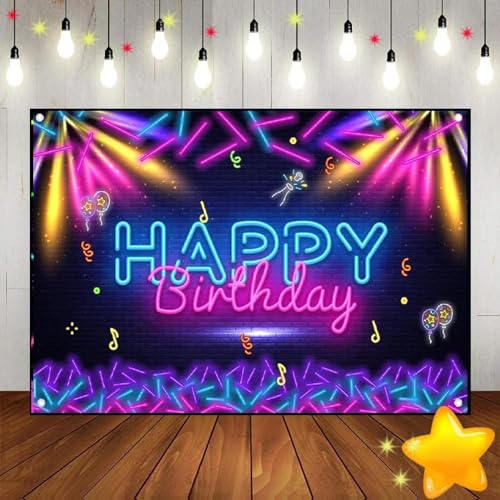 Glühen Neon Party Fotografie Hintergrund Splatter Hintergrund Foto Dekoration Kulissen Cust Geburtstag Banner Studio Kamera 350x230cm