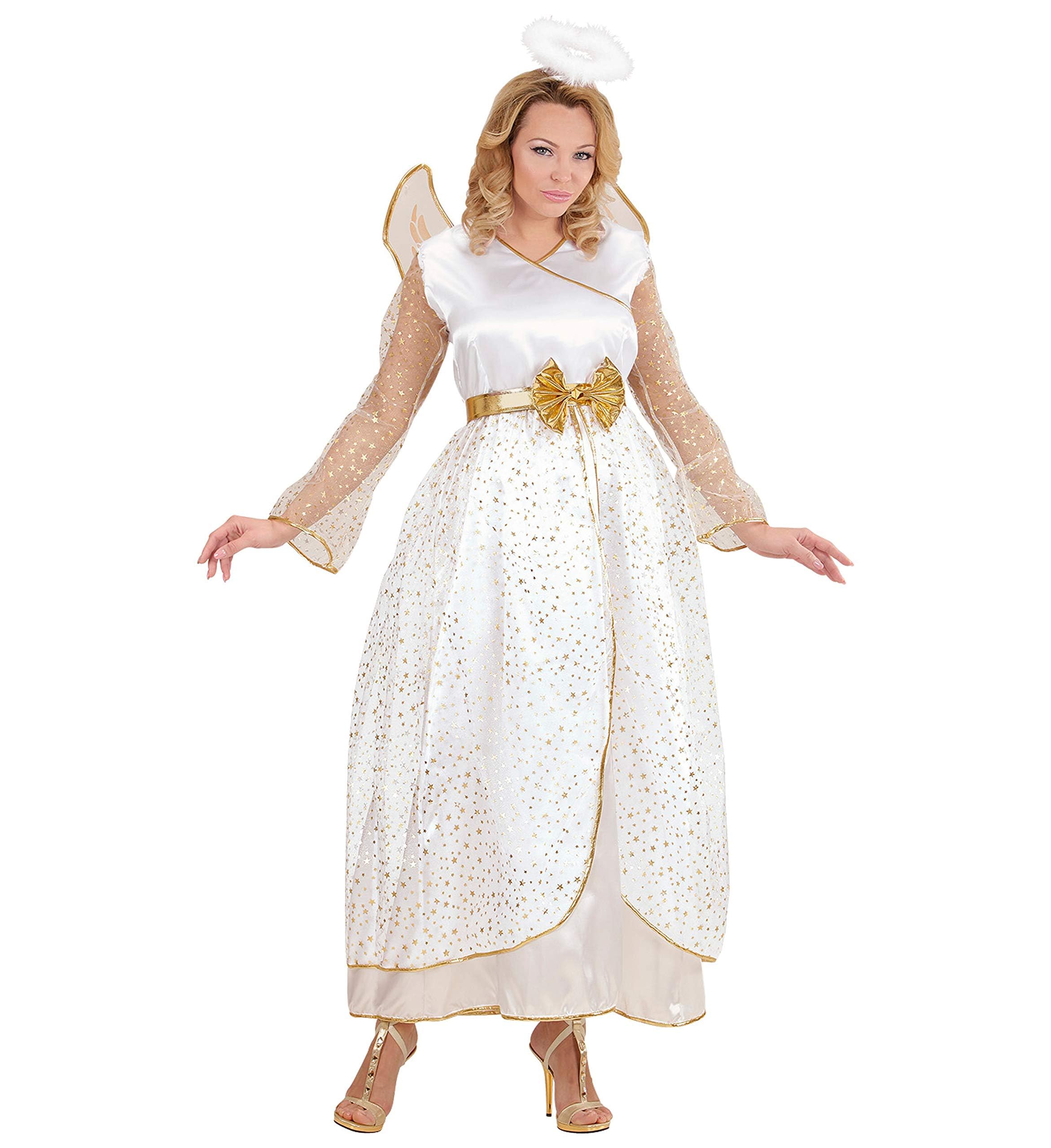 Widmann - Kostüm Engel, Kleid, Flügel, Heiligenschein, Weihnachten, Karneval, Mottoparty