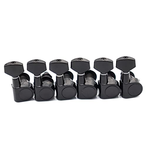 6 Stücke Gitarre Tuning Pegs Maschinenköpfe Tuning Peg Maschine Head Guitar Tuner Keine Montagelöcher Stimmwirbel Mechaniken (Color : 6R Black)