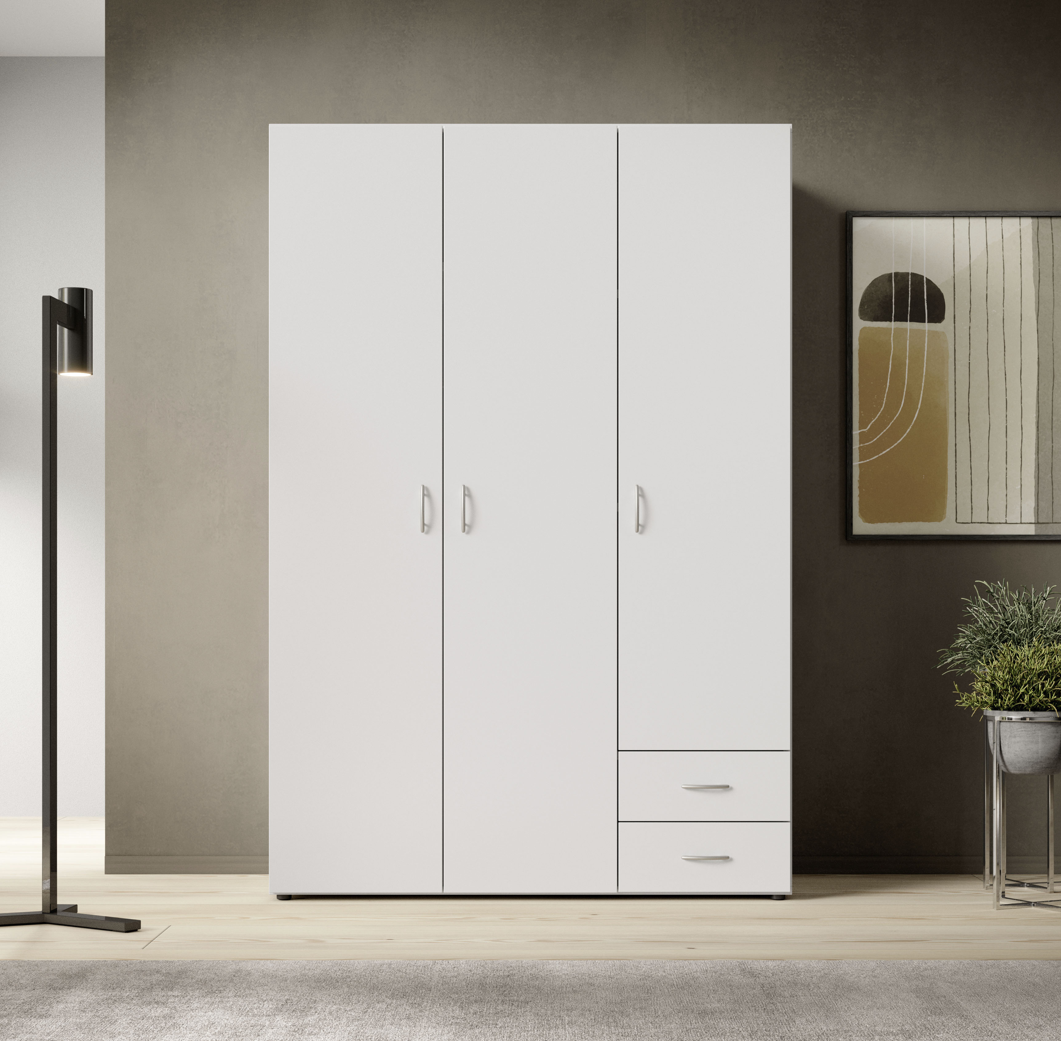 Schlafkontor Drehtürenschrank "Base Kleiderschrank Garderobe Hochschrank Wäscheschrank", Bega Schrank Schlafzimmer Bestseller in 3 Breiten und 2 Farben 2