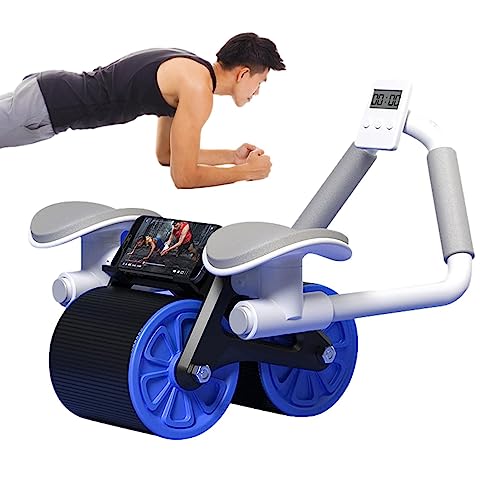 Ellbow Support Abs Roller, Automatischer Rebound Abs Roller, Bequemer Wheel-Ab Rollerrr mit Ellenbogenstütze, Rutschfester, schlanker Bauchmuskel-Roller, Abs-Roller für Heim-Fitnessgeräte