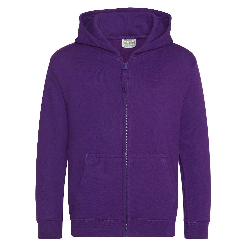 Just Hoods - Kinder Sweatjacke mit Kapuze/Purple, 3/4 (XS)