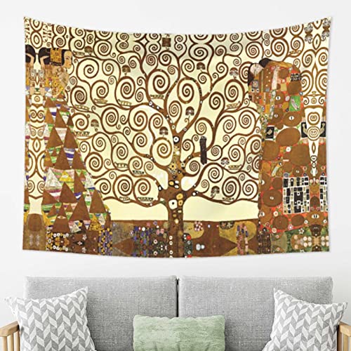 DMORJ Wandteppich mit Baum des Lebens, horizontaler Wandbehang, Schlafzimmer, Wohnzimmer, Stoff, Heimdekoration, Geschenk, 203 x 152 cm