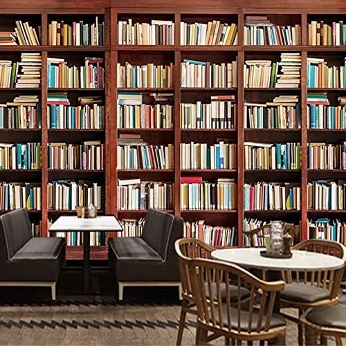 Zeitung Bücherregal Bibliothekscafé 3D Tapeten Wanddekoration Fototapete Sofas Wohnzimmer Wandbild Schlafzimmer-300cm×210cm