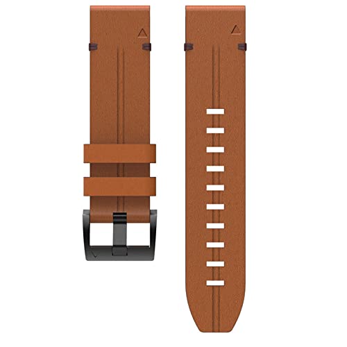 NEYENS 26 22 20 mm Lederarmband Schnellverschluss Uhrenarmbänder für Garmin Fenix 7 7X 7S 6 6S 5X 6X 5S Lederband Business Armband (Farbe: Braun, Größe: Breite 26 mm)