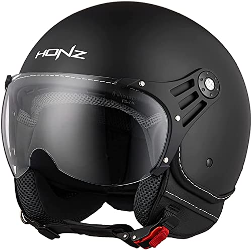 Motorradhelm Jethelm,Retro-Motorradhalbhelm 3/4 Halbhelme,DOT/ECE-Zertifizierter Jet-Helmhalbhelm Mit Sonnenblende Offenem Helm,Herren Damen Antikollisions-Schutzhelm