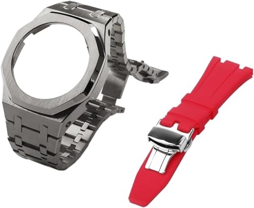 IOTUP Gen 5 Metall-Uhrengehäuse, Lünette und Fluorkautschuk-Uhrenarmband, Kombinationsset, für GA2100, GA2110, GAB2100, GM2100, Mod Kit für Watch Full, GA-2100/2110, Achat