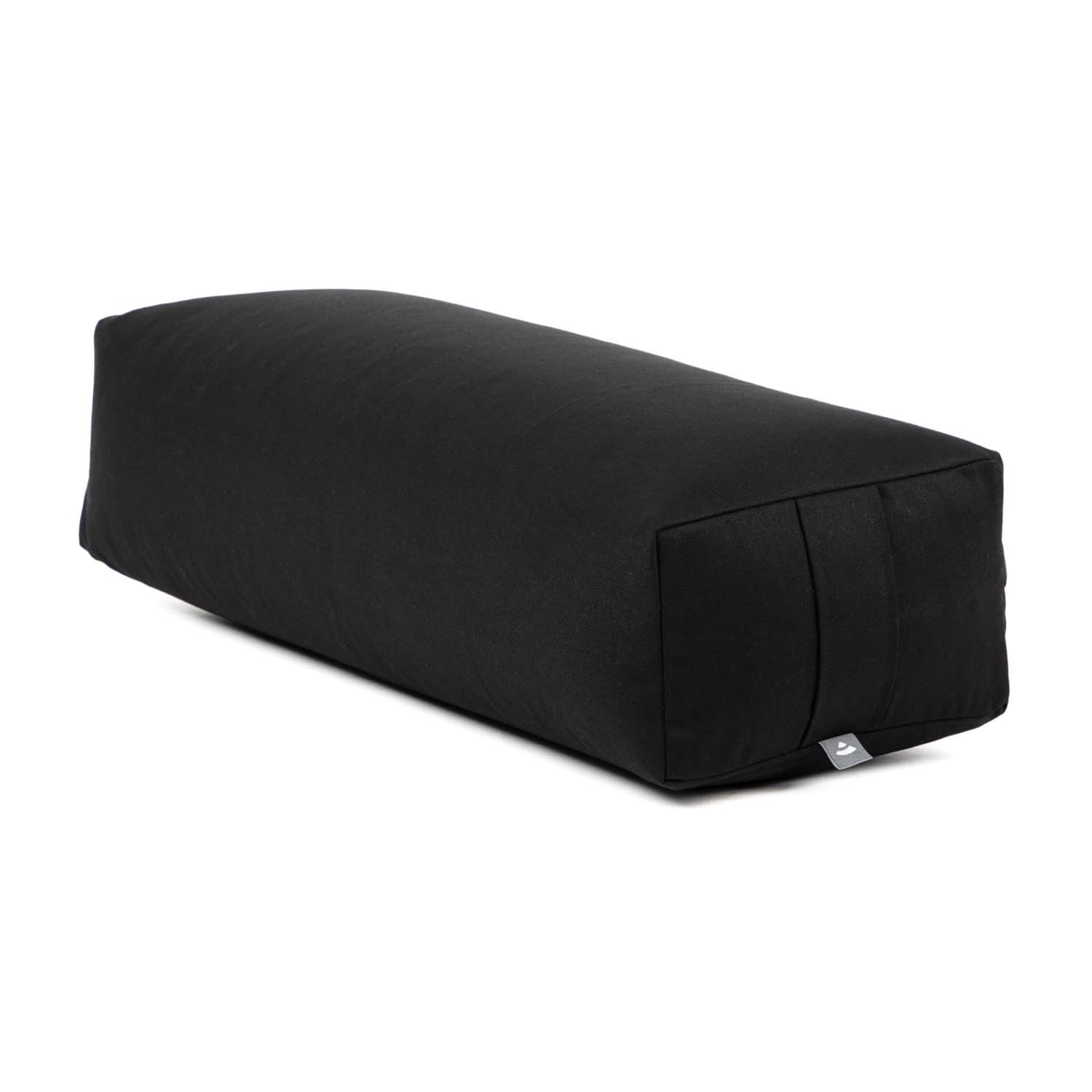 bodhi Yoga Salamba Bolster Eco | Waschbarer Bezug aus 100% Bio-Baumwolle | Yogarolle eckig mit Bio Dinkelfüllung | Yogakissen groß für Restoratives Yoga | Maße: 63,5 x 26,5 x 20,5 cm (schwarz)