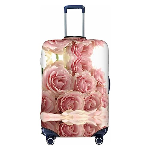 Reisegepäckhülle mit Rosen-Motiv, strapazierfähig, passend für 45,7 - 81,3 cm große Gepäckstücke, Größe M, Schwarz, Medium