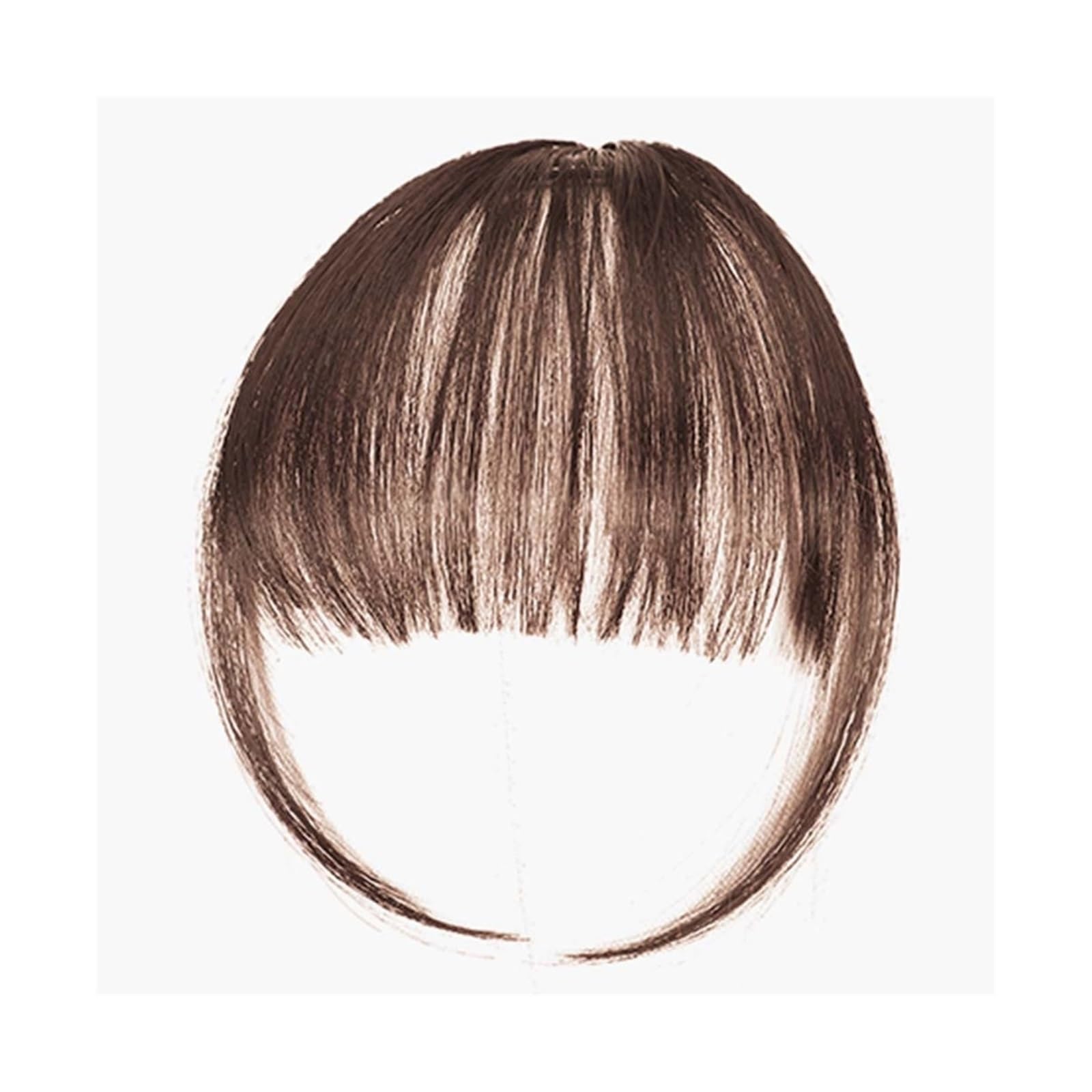 Pony Extension für Damen Clip-in-Pony-Erweiterungen, Schwarz, Dunkelbraun, Clip-on-Fransen-Pony mit schönem Netz, natürlicher, flacher, ordentlicher Pony mit Bügeln for Damen Fringe Bangs(Light Brown)