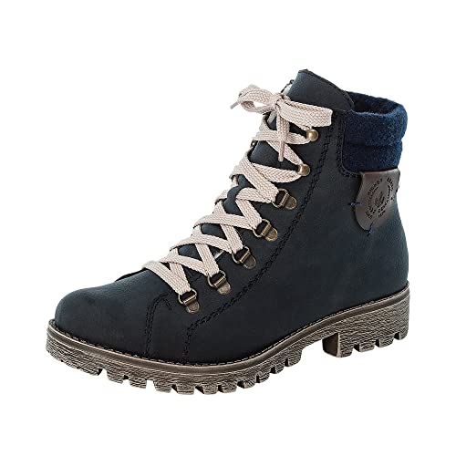 Rieker Damen 785F8 Kurzschaft Stiefel, Blau (Mare/Navy/Kastanie 14), 37 EU