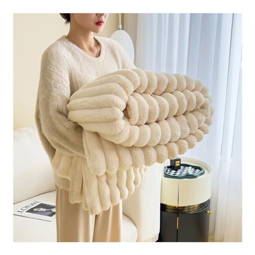 Kuscheldecke Flauschig Decke, Weich Verdickte Kunstpelz Kaninchen Fleece Decke, Warme Bettdecke Sofaüberwurf Decke Couchdecke, Winter Plüsch Decke, Bett Decke,Büro Decke für Sofa Wohnzimmer Büro ( Far