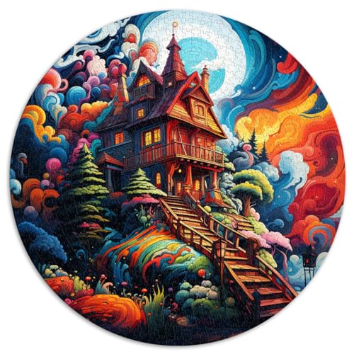 Puzzle für „Haus auf dem Hügel“, 1000 Teile, 26,5 x 26,5 Zoll, Spielspielzeug für Familienpuzzle, Geschenk, Familienspiele, Weihnachts- und Geburtstagsgeschenke