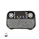 Ovegna i12: Mini-Tastatur, kabellos, AZERTY, 2,4 GHz, Touchpad, wiederaufladbarer Akku, Hintergrundbeleuchtung, 7 Farben, für Smart TV, PC, Mini PC, Mac, Raspberry PI 2/3/4, Laptop und Android Box