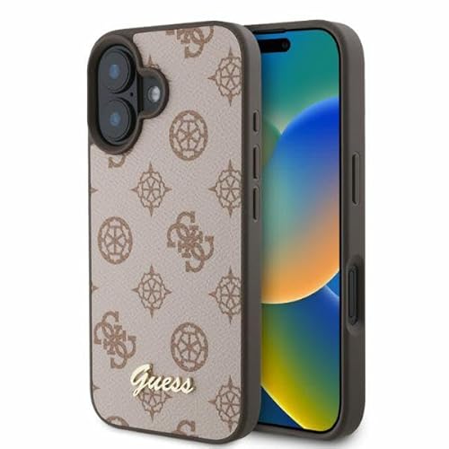 CG Mobile Guess GUHMP16SPGPYSW Hülle für iPhone 16 6.1" braun hardcase Peony Script