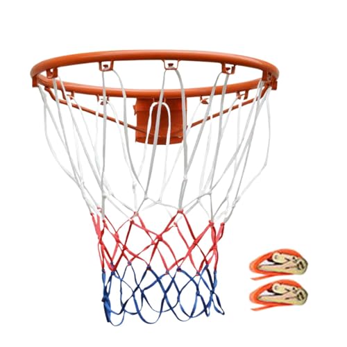 Wand-Basketballring - Mehrzweck-Stahl-Basketballring | stabiler und verdickter Basketballring | Ersatz-Basketballreifen mit Netz | Basketballnetz | Basketballzubehör