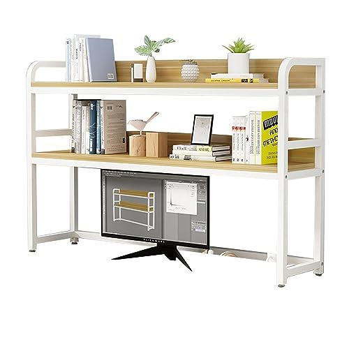 Schreibtisch-Bücherregal - Bücherregal für Computer-Desktop, Schreibtisch-Bücherregal aus Schmiedeeisen für Computer-Schreibtische, Schreibtisch-Organizer für Wohnheim und Arbeit, verstellbares Schr