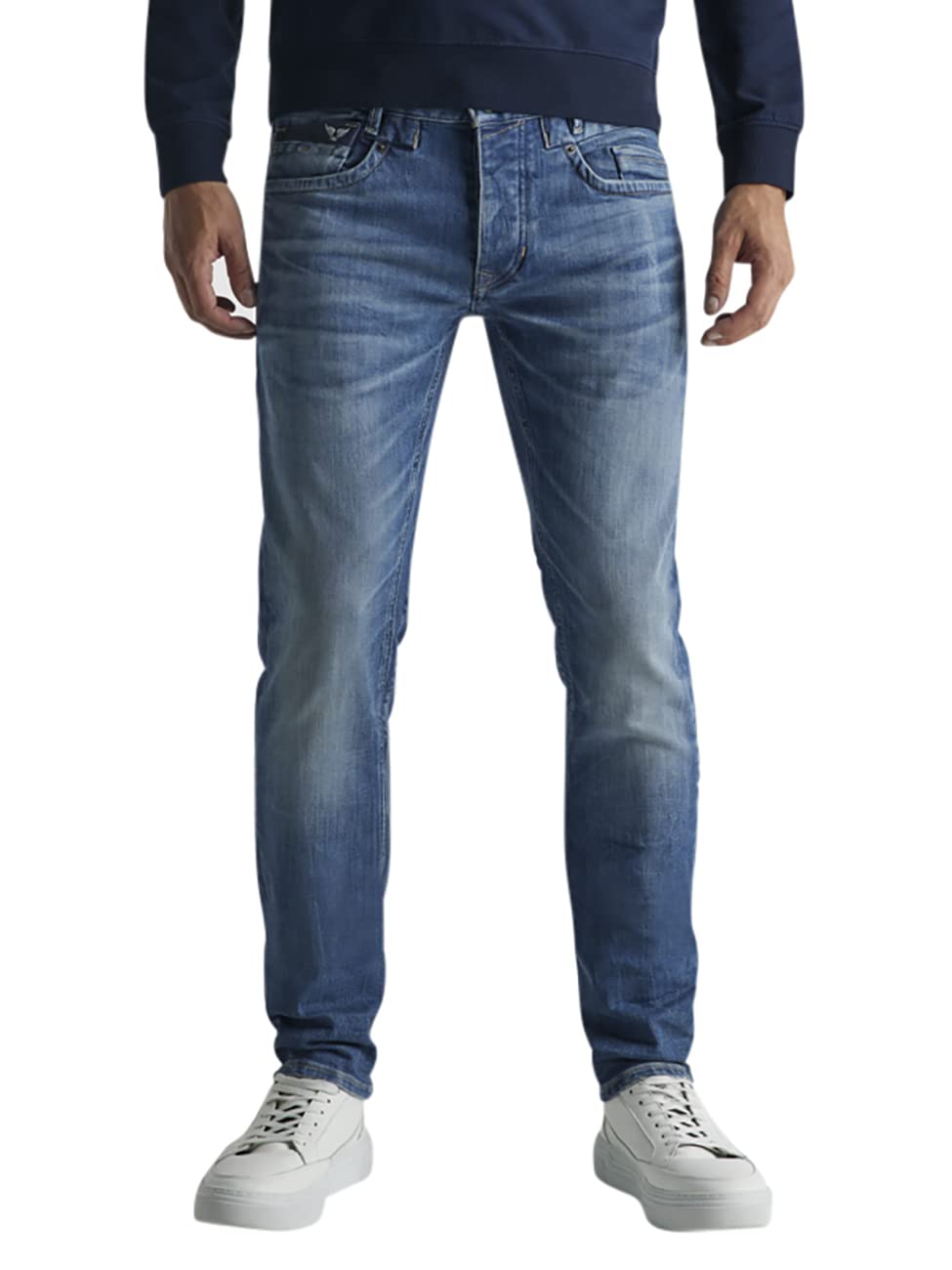 PME Legend Herren Jeans Commander 3.0 - Relaxed Fit - Blau - Fresh Mid Blue, Größe:30W / 34L, Farbvariante:Fresh Mid Blue PTR180-FMB