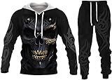 RIAAJ 3D Herren Pullover Hoodie Set Trainingsanzug Jogginganzug Sportanzug Männer Jogging Anzug Sweatshirt Hose (A3,M)