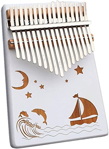 Kalimba Thumb Qin, Daumenklavier, Kalimba-Daumenklavier mit 17 Tasten, Marimba-Fingerklavierinstrument, mit Stimmhammer, Lernanleitung, Klavier, bestes Geburtstagsgeschenk, (White Dream Serie) Weiß A