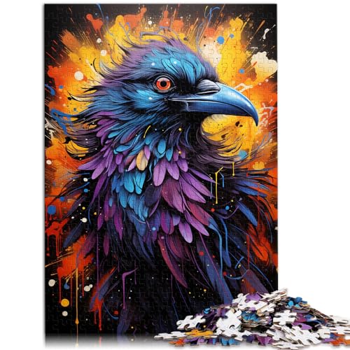 Puzzle-Spiele Bunte Fantasiekrähe 1000 Teile Puzzle für Erwachsene Puzzles Holzpuzzle Interessantes Puzzle zur Stressreduzierung 1000 Teile (50 x 75 cm)